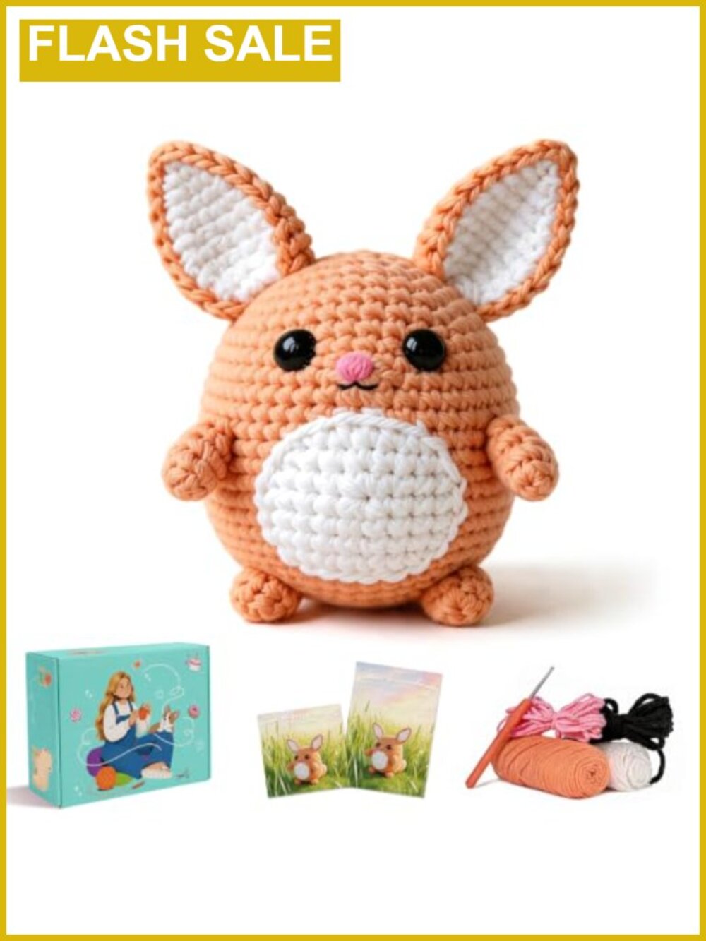 Crochet Kit for Beginners Adults Learn to Crochet Animal Craft Kit Fox Amigurumi